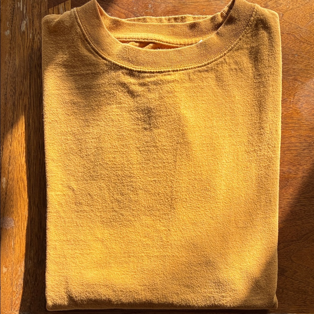 Men's Mustard Short Sleeve Oversized Tee